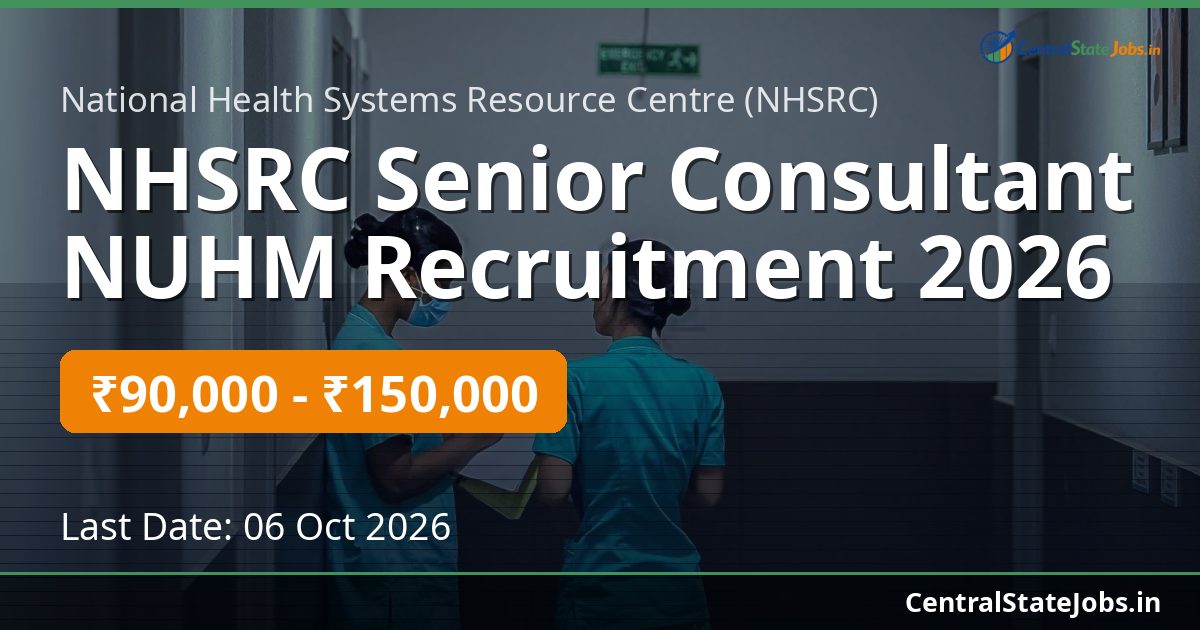 NHSRC Senior Consultant NUHM Recruitment 2026