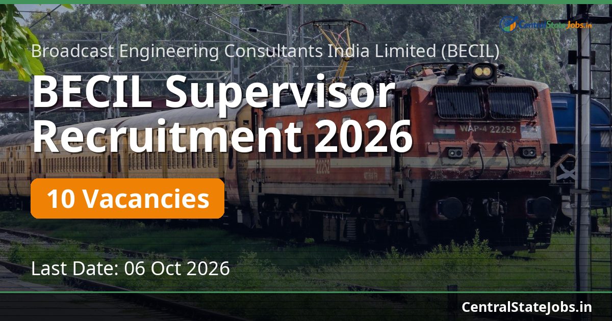 BECIL Supervisor Recruitment 2026