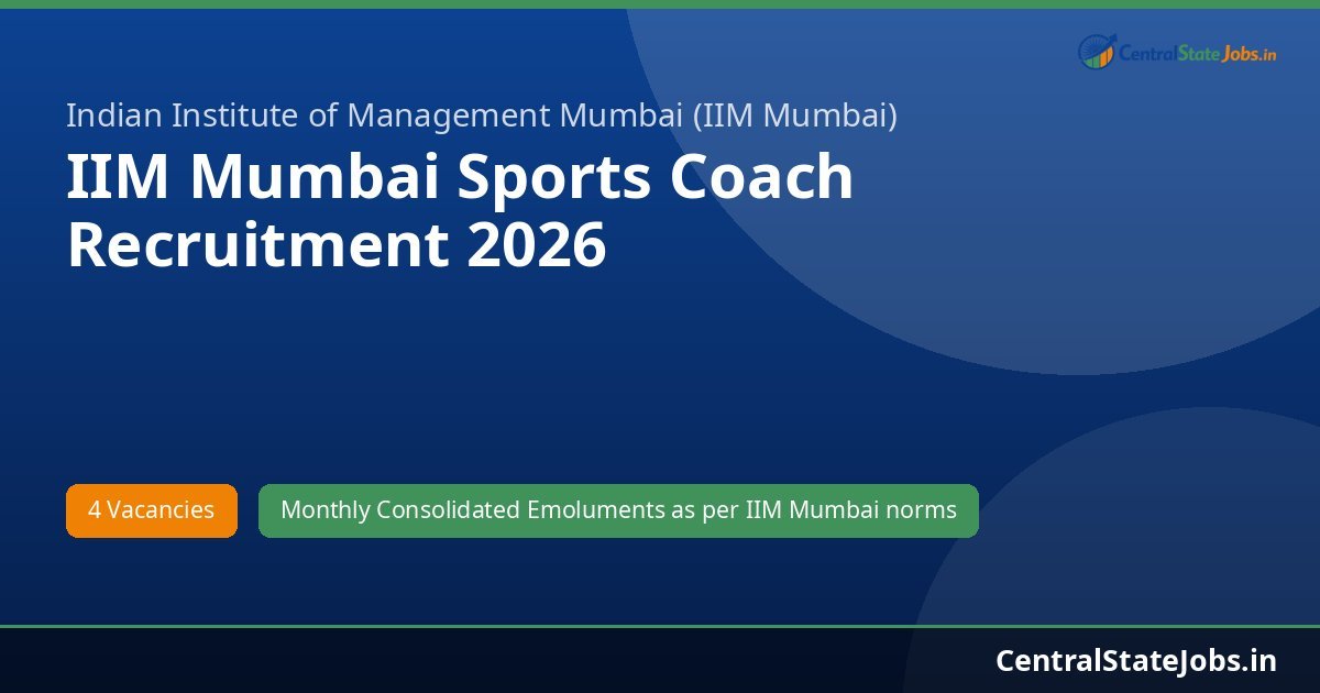 IIM Mumbai Sports Coach Recruitment 2026
