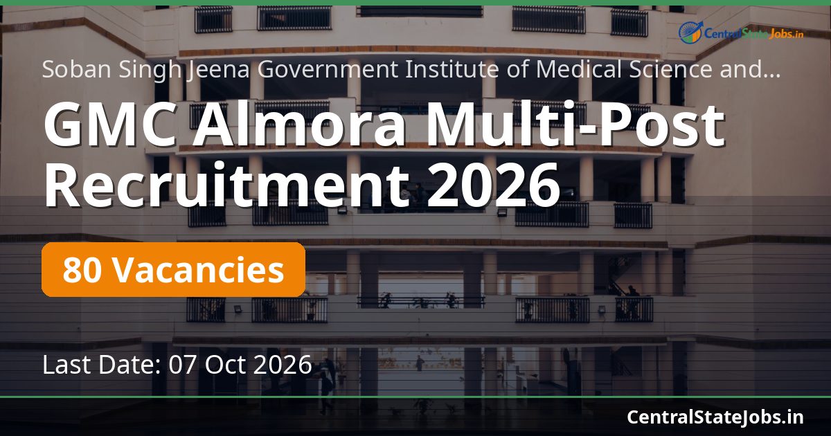 GMC Almora Multi-Post Recruitment 2026 — 80 Vacancies