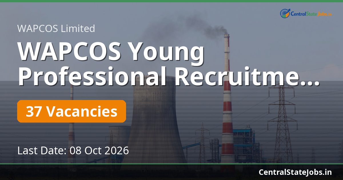 WAPCOS Young Professional Recruitment 2026 — 37 Vacancies