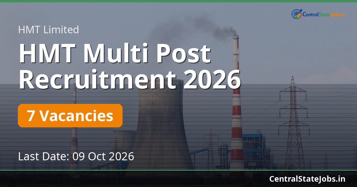 HMT Multi Post Recruitment 2026