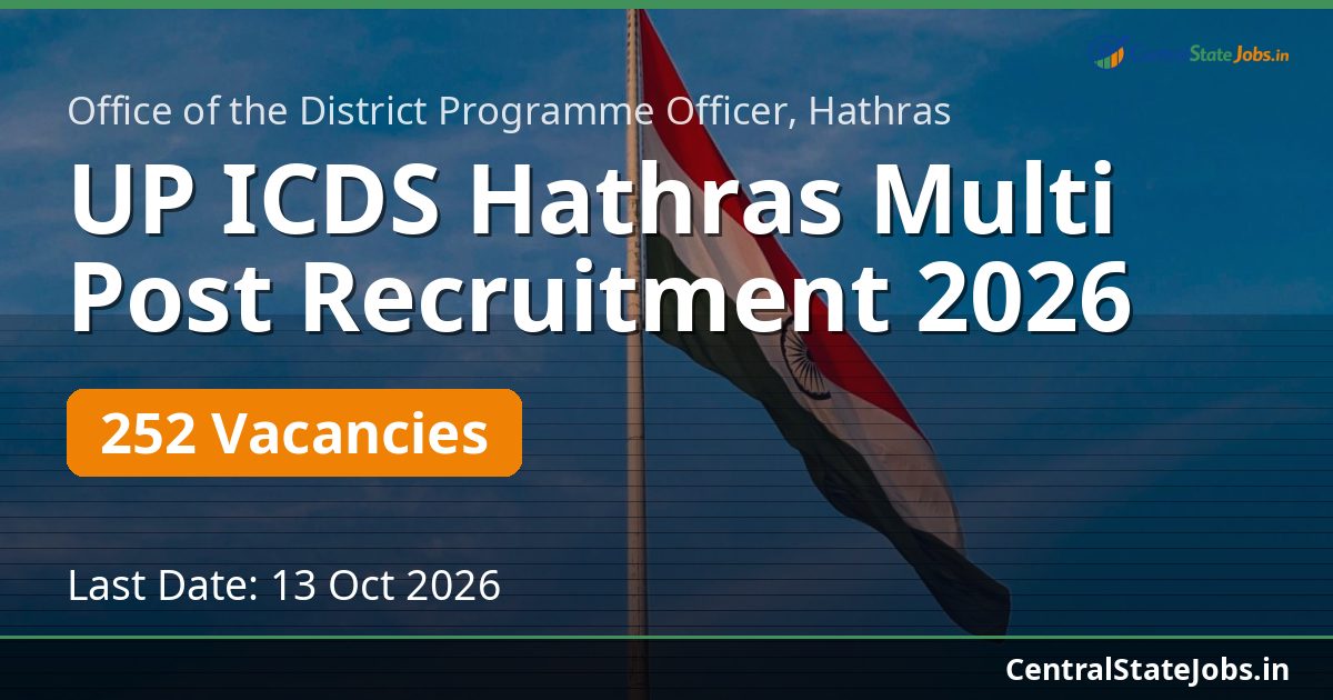 UP ICDS Hathras Multi Post Recruitment 2026 — 252 Vacancies