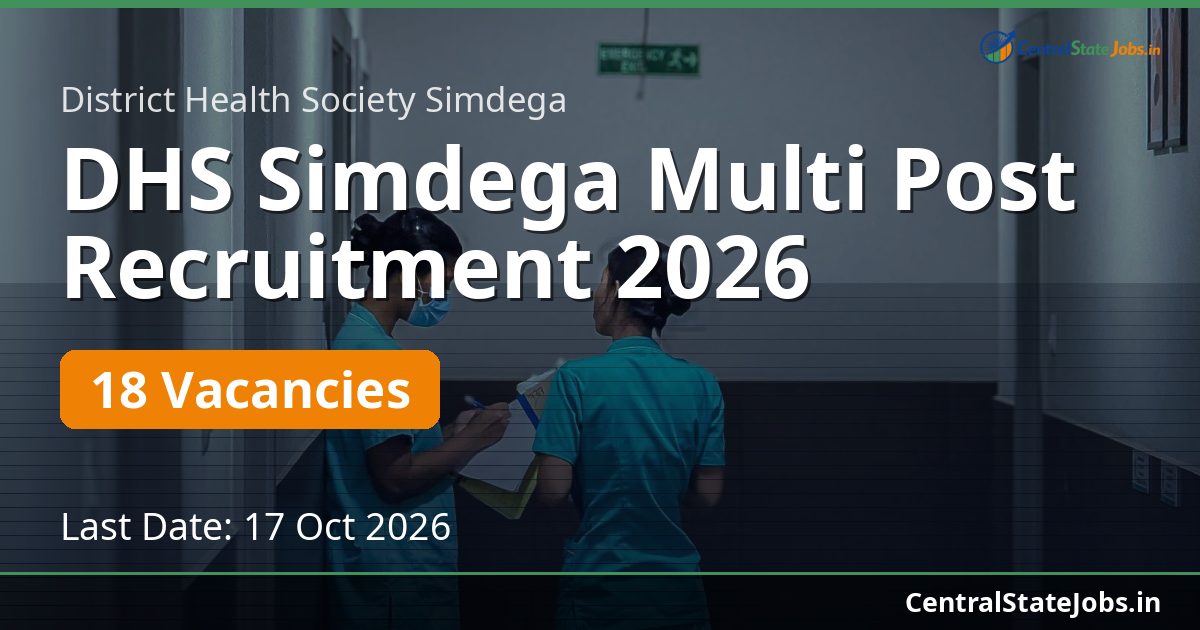 DHS Simdega Multi Post Recruitment 2026