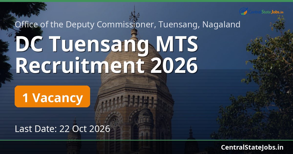 DC Tuensang MTS Recruitment 2026