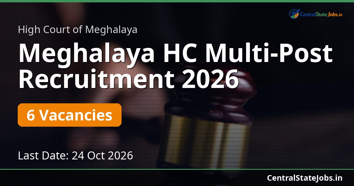 Meghalaya HC Multi-Post Recruitment 2026