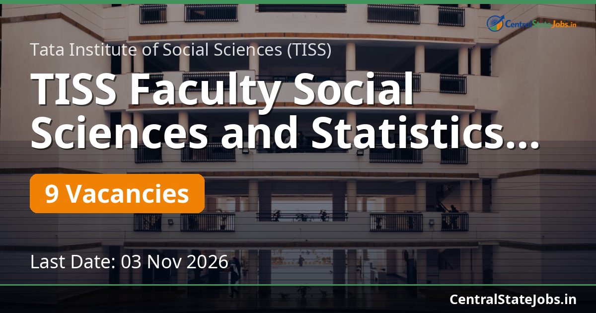 TISS Faculty Social Sciences and Statistics Recruitment 2026