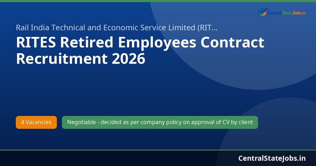 RITES Retired Employees Contract Recruitment 2026