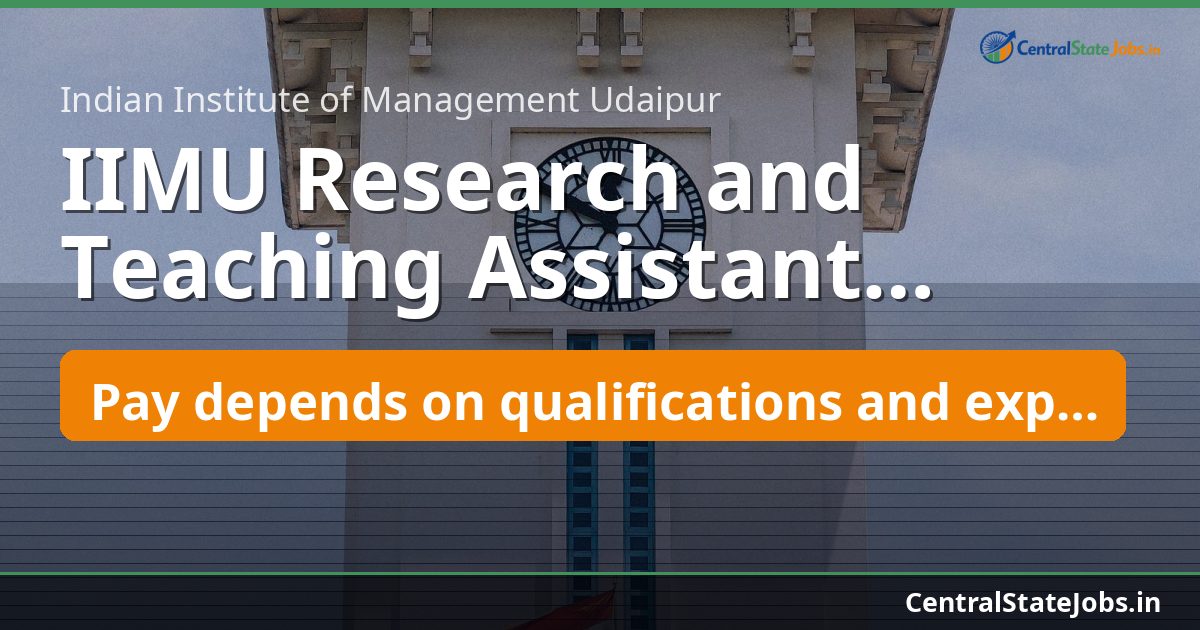 IIMU Research and Teaching Assistant Management 2026