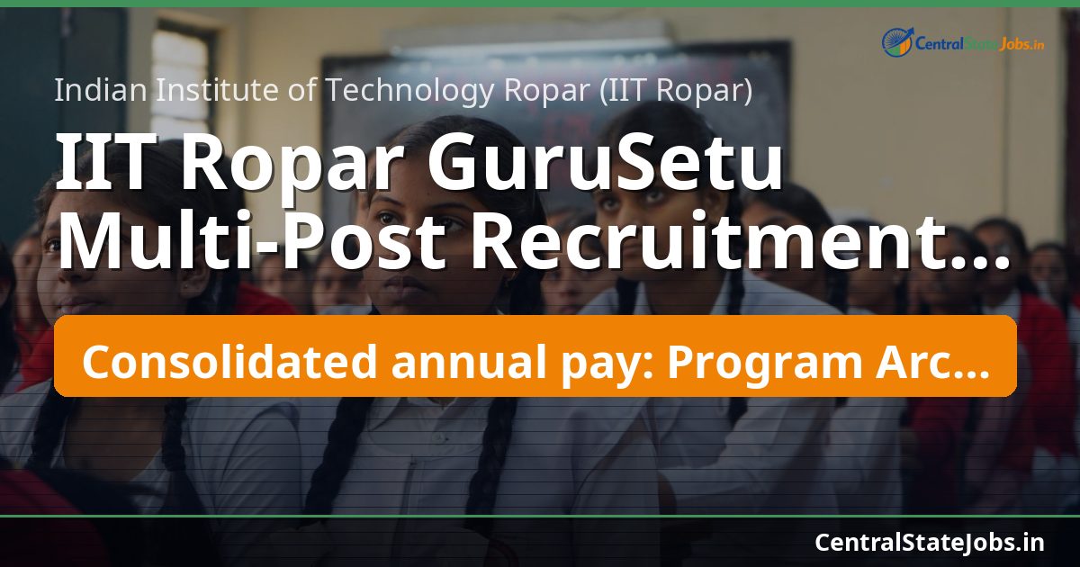 IIT Ropar GuruSetu Multi-Post Recruitment 2026
