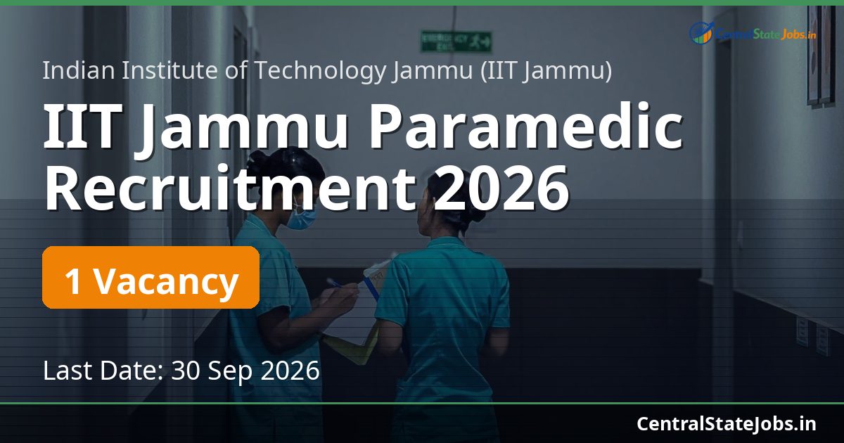 IIT Jammu Paramedic Recruitment 2026
