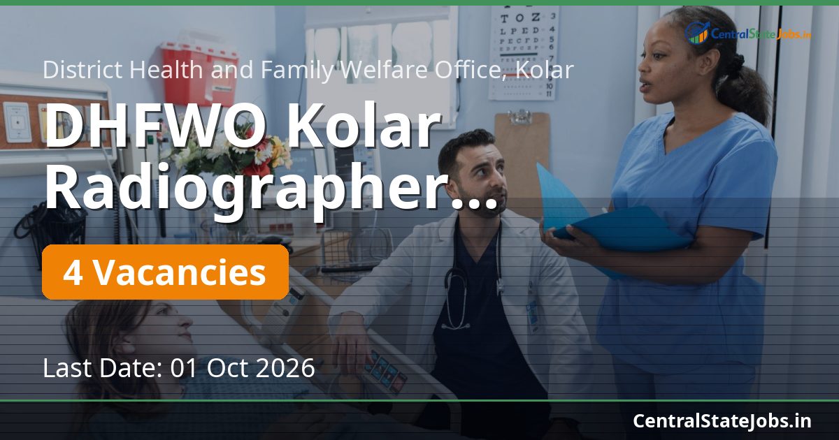 DHFWO Kolar Radiographer Recruitment 2026