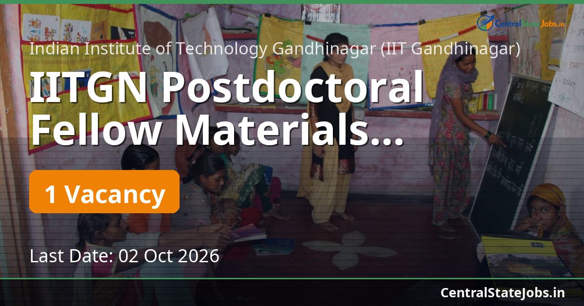IITGN Postdoctoral Fellow Materials Engineering 2026