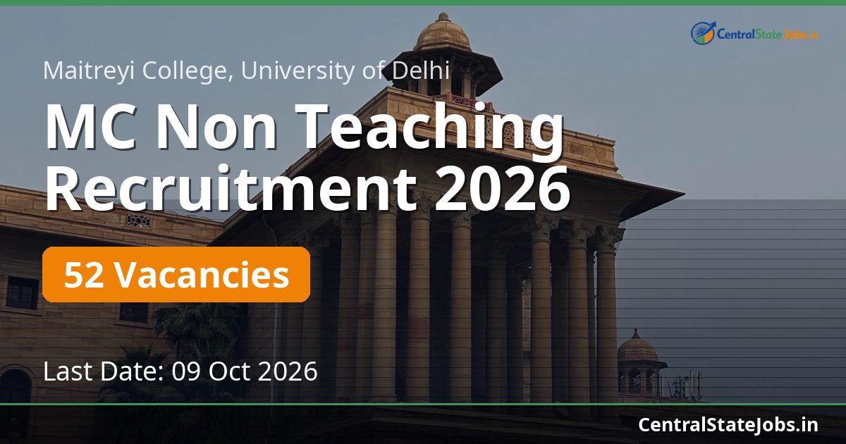 MC Non Teaching Recruitment 2026 — 52 Vacancies