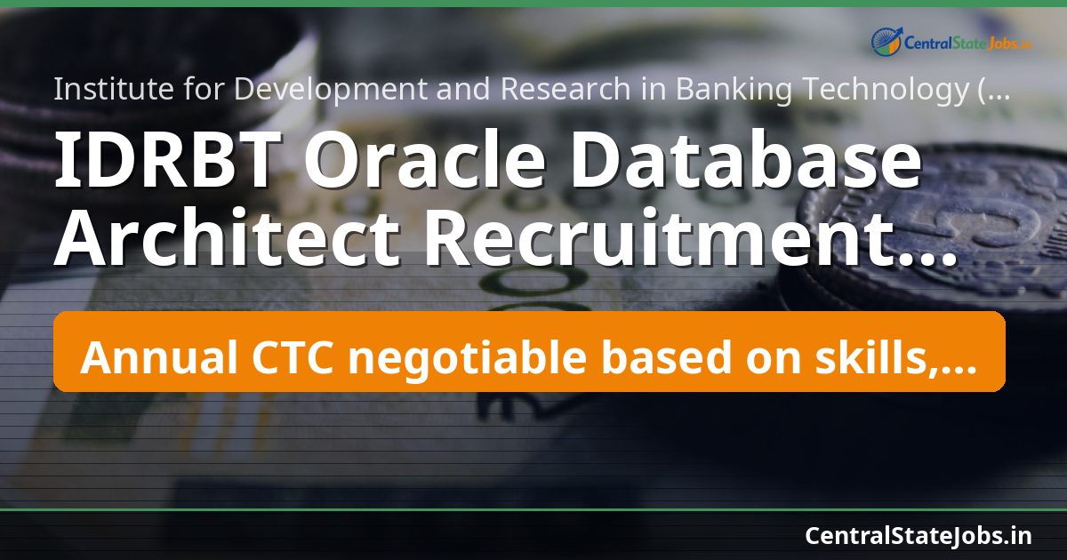 IDRBT Oracle Database Architect Recruitment 2026