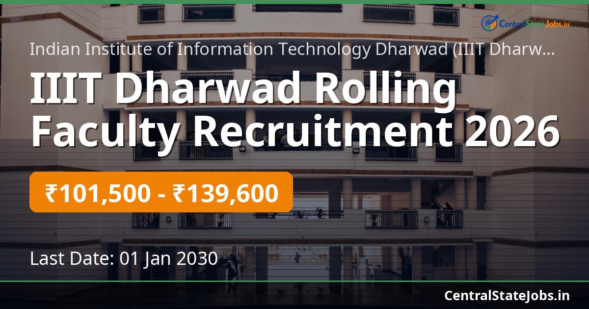IIIT Dharwad Rolling Faculty Recruitment 2026