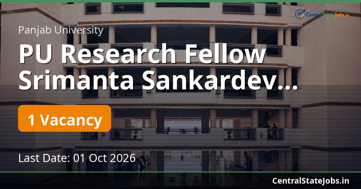 PU Research Fellow Srimanta Sankardev Chair 2026