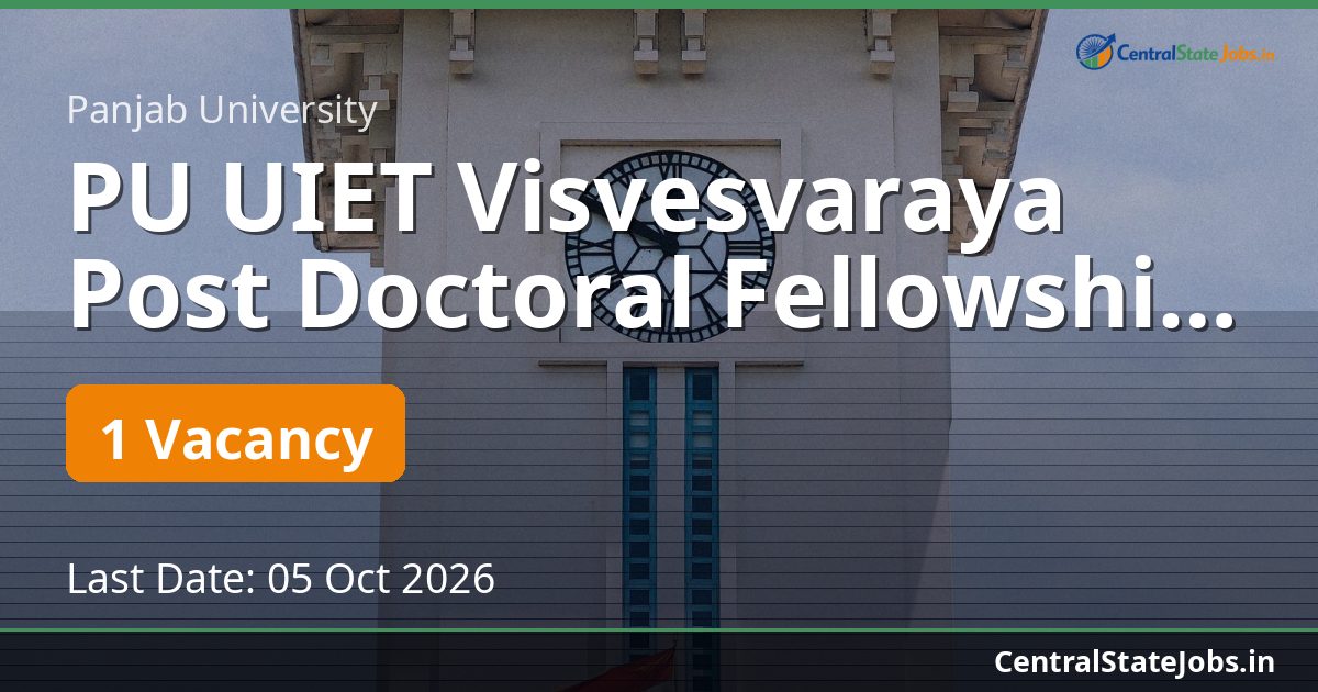 PU UIET Visvesvaraya Post Doctoral Fellowship 2026