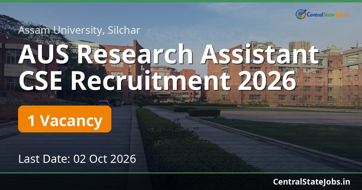 AUS Research Assistant CSE Recruitment 2026