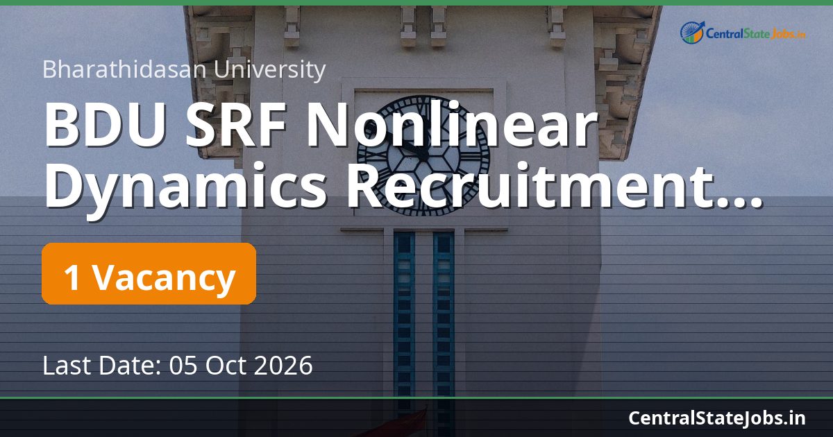 BDU SRF Nonlinear Dynamics Recruitment 2026
