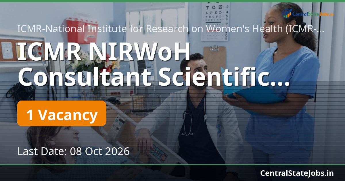 ICMR NIRWoH Consultant Scientific Medical Recruitment 2026