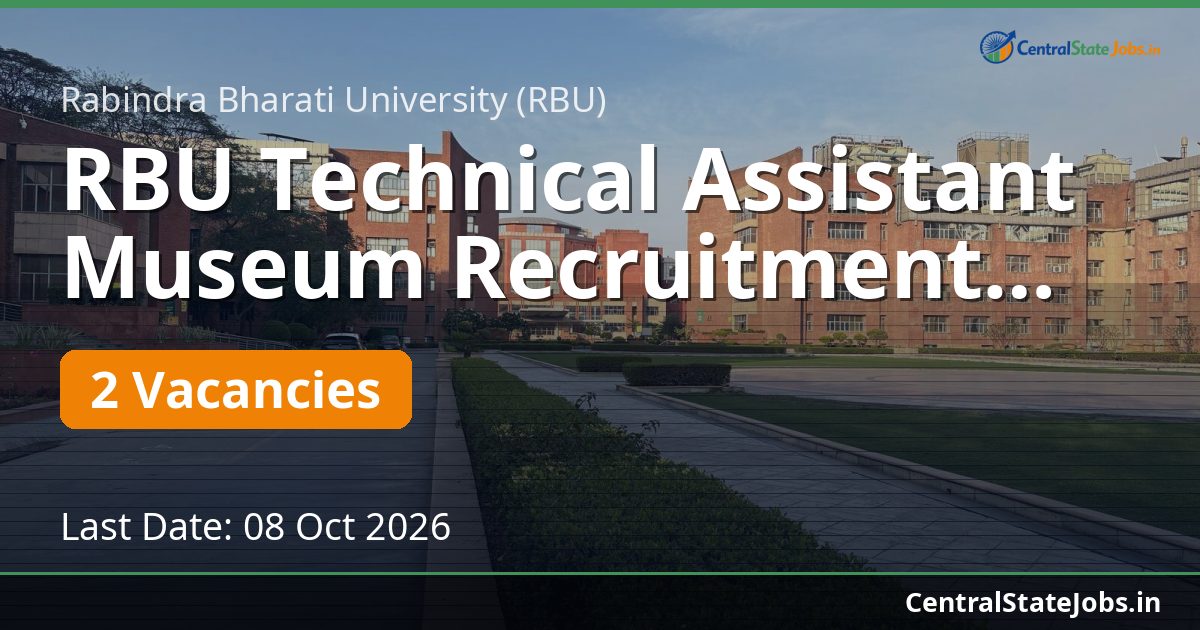 RBU Technical Assistant Museum Recruitment 2026