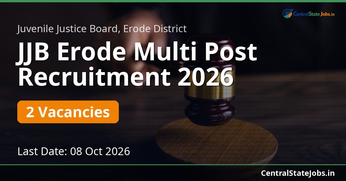 JJB Erode Multi Post Recruitment 2026