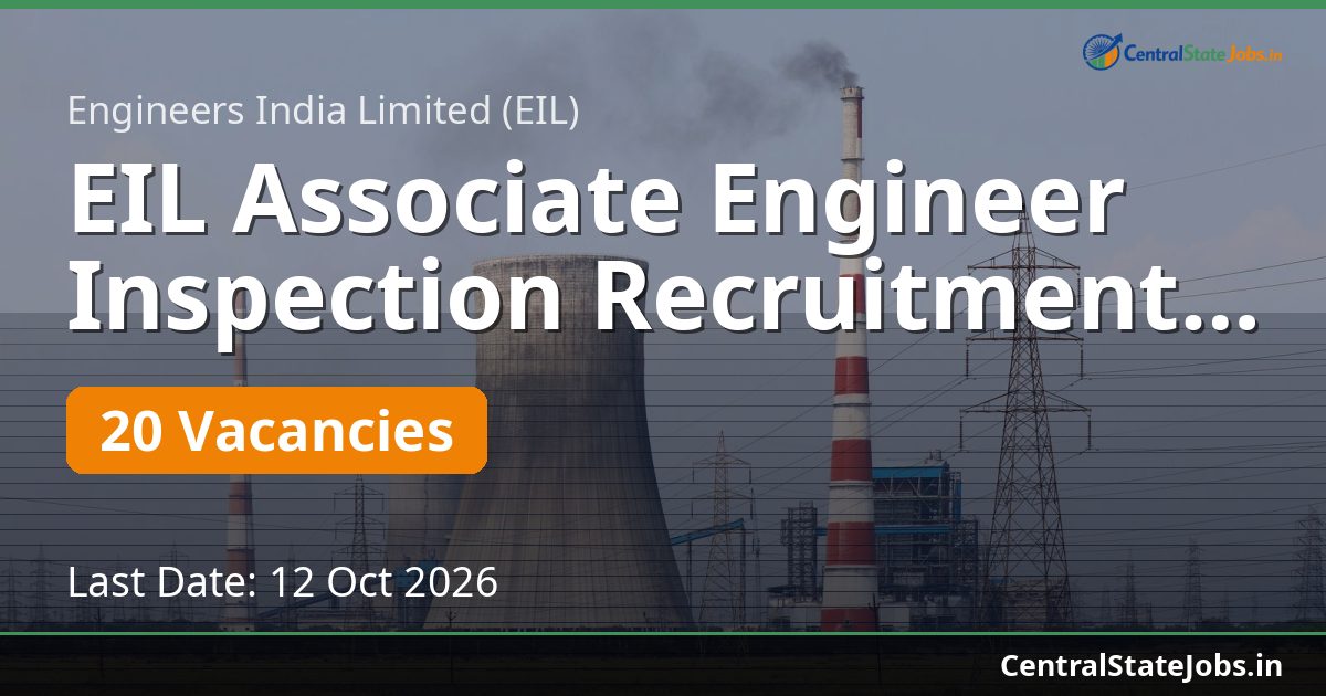 EIL Associate Engineer Inspection Recruitment 2026