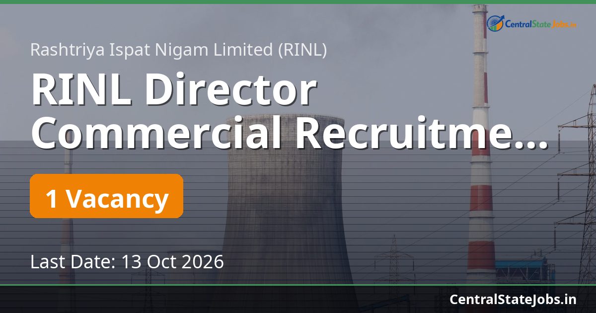 RINL Director Commercial Recruitment 2026