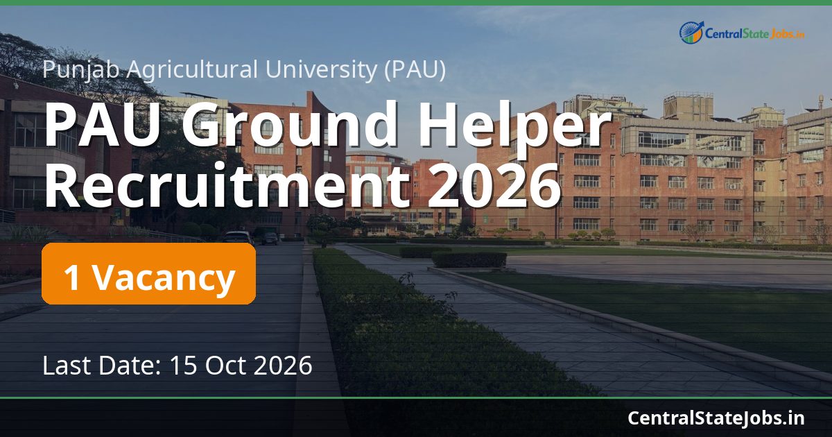 PAU Ground Helper Recruitment 2026