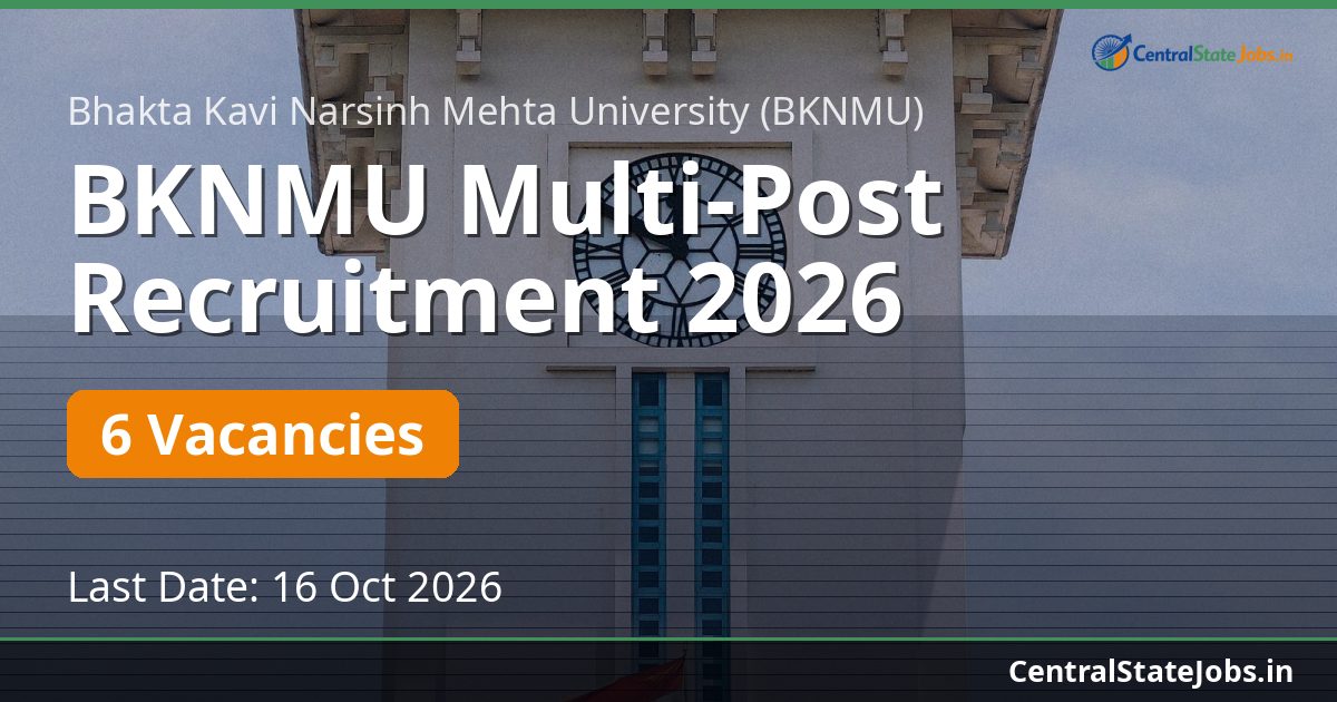 BKNMU Multi-Post Recruitment 2026