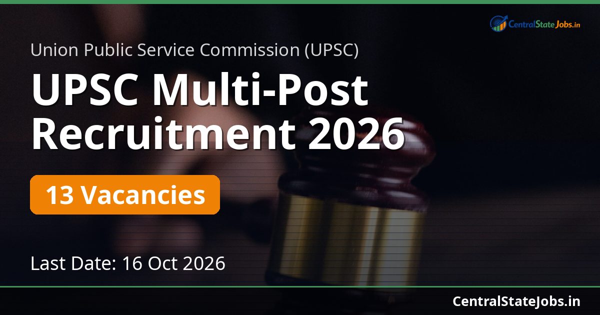 UPSC Multi-Post Recruitment 2026