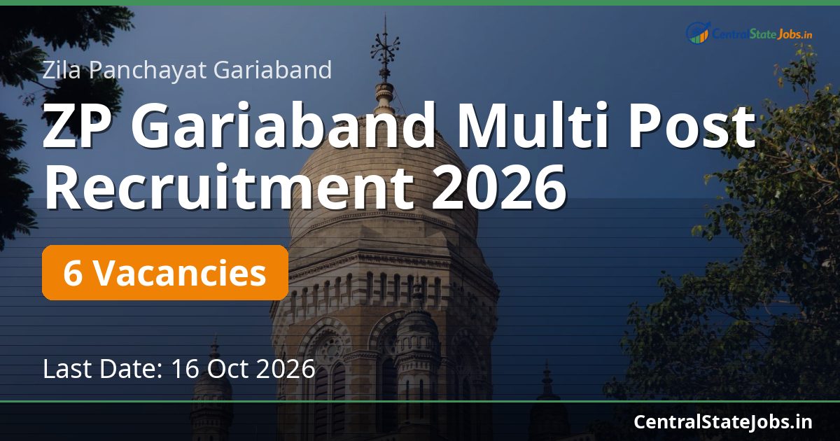 ZP Gariaband Multi Post Recruitment 2026
