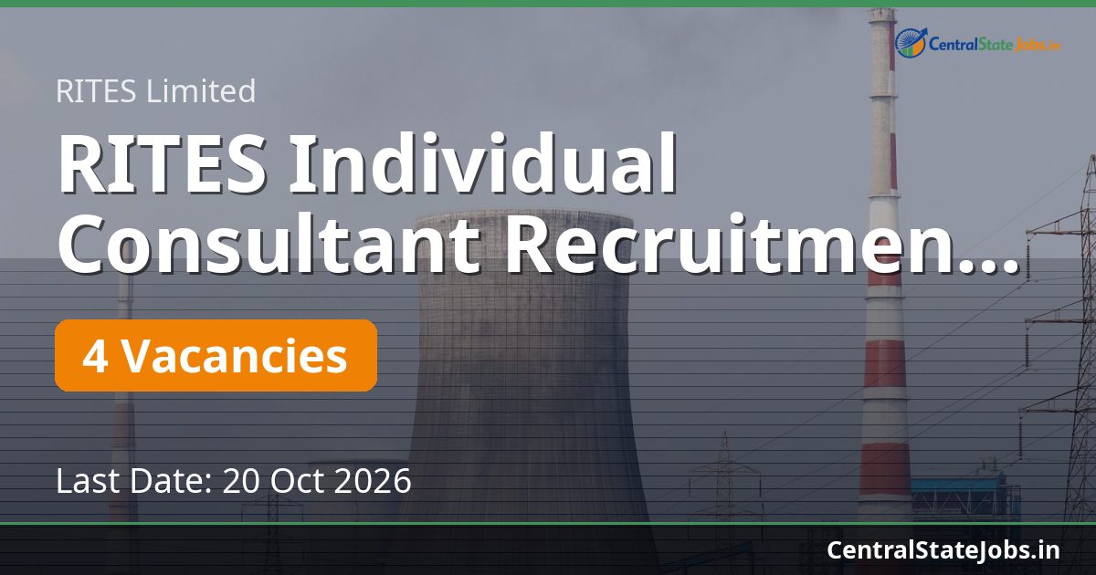 RITES Individual Consultant Recruitment 2026
