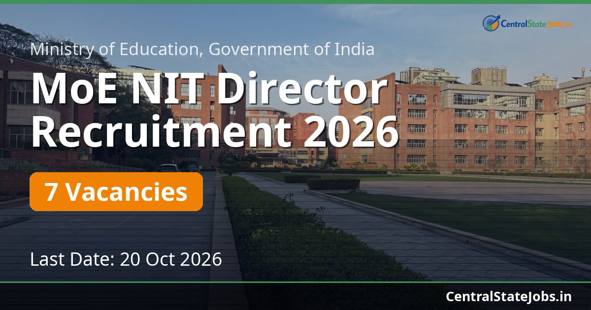 MoE NIT Director Recruitment 2026