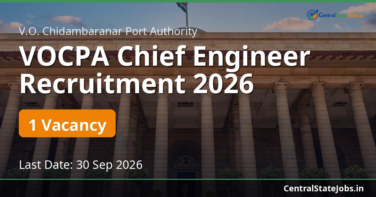 VOCPA Chief Engineer Recruitment 2026