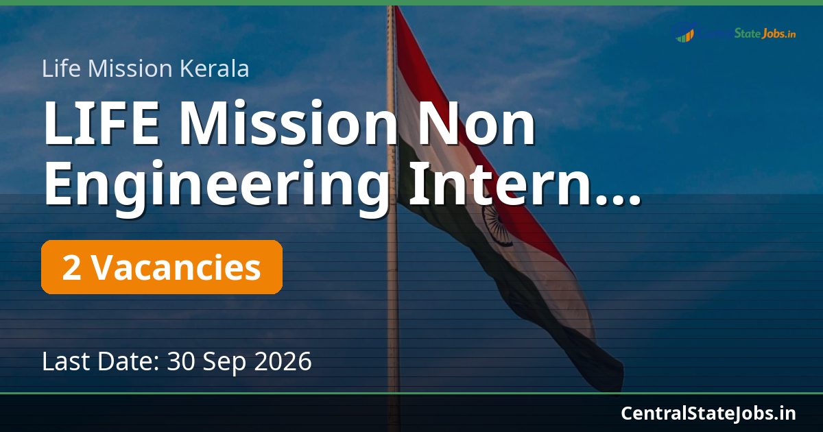 LIFE Mission Non Engineering Intern Recruitment 2026