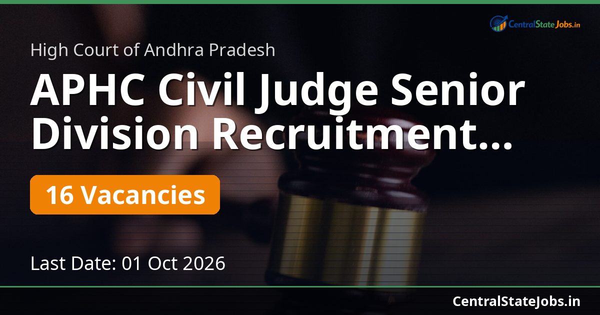 APHC Civil Judge Senior Division Recruitment 2026