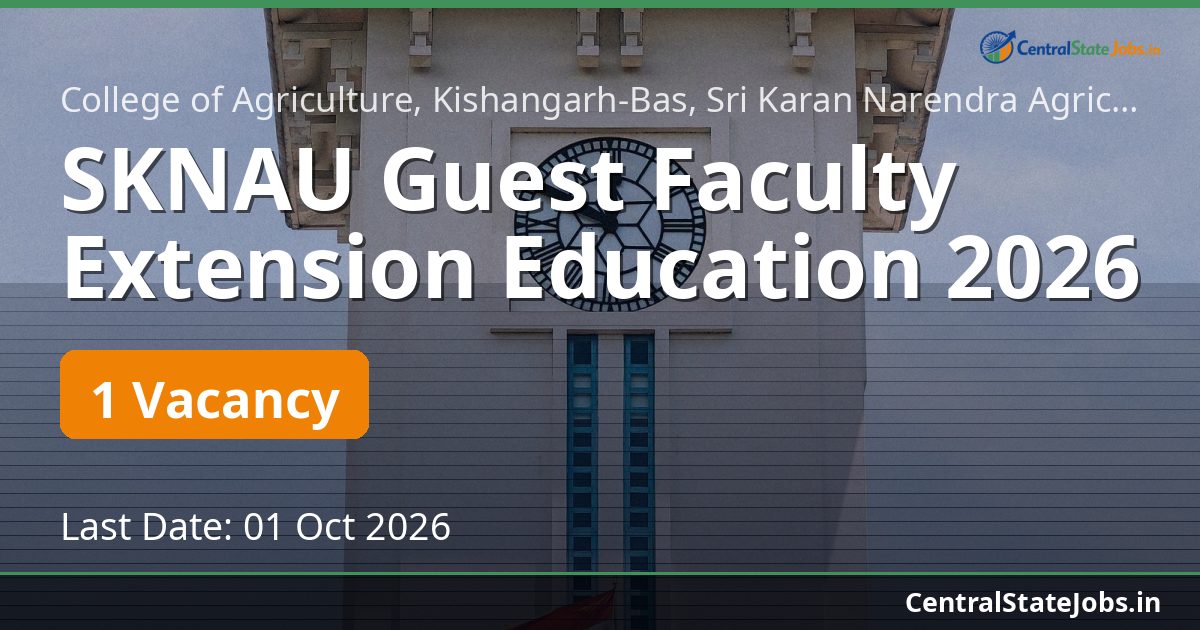 SKNAU Guest Faculty Extension Education 2026