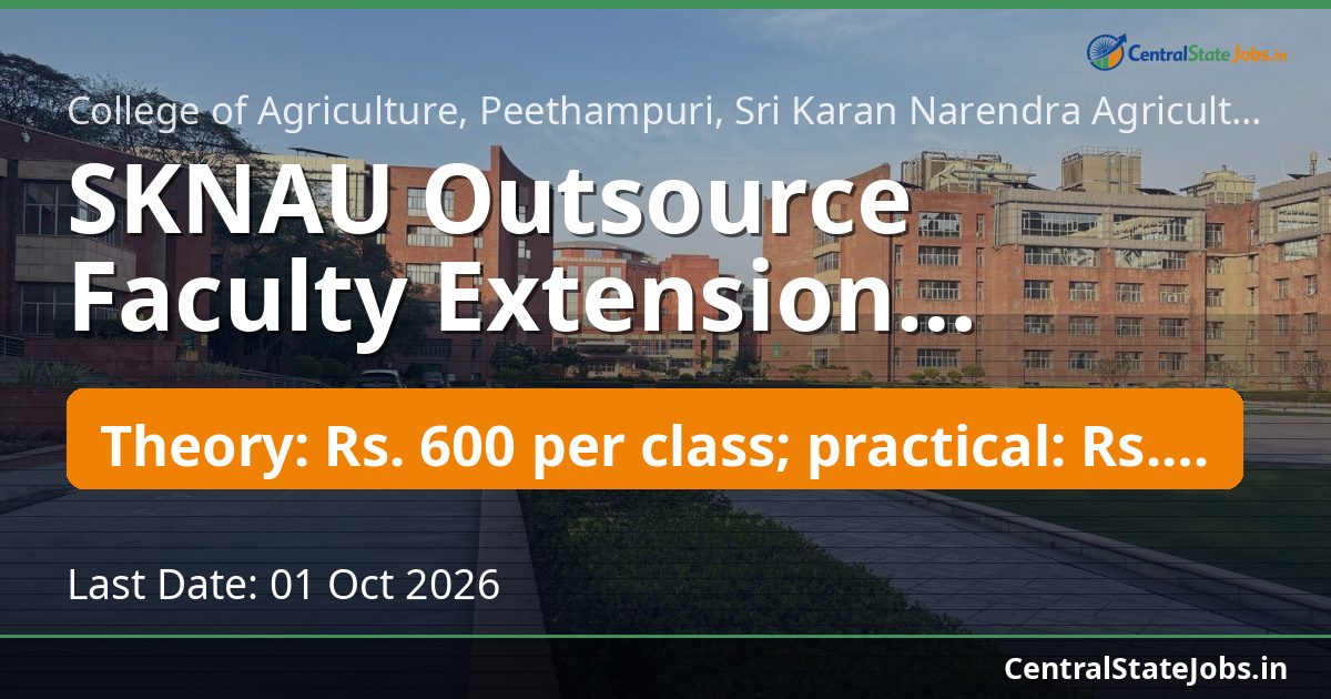 SKNAU Outsource Faculty Extension Education 2026