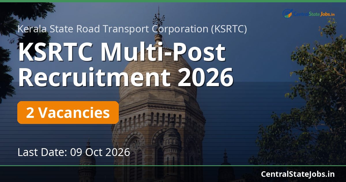 KSRTC Multi-Post Recruitment 2026
