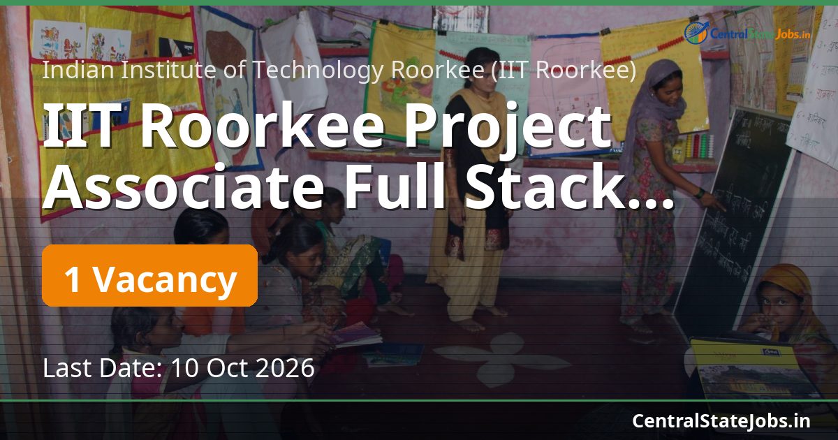 IIT Roorkee Project Associate Full Stack Development 2026