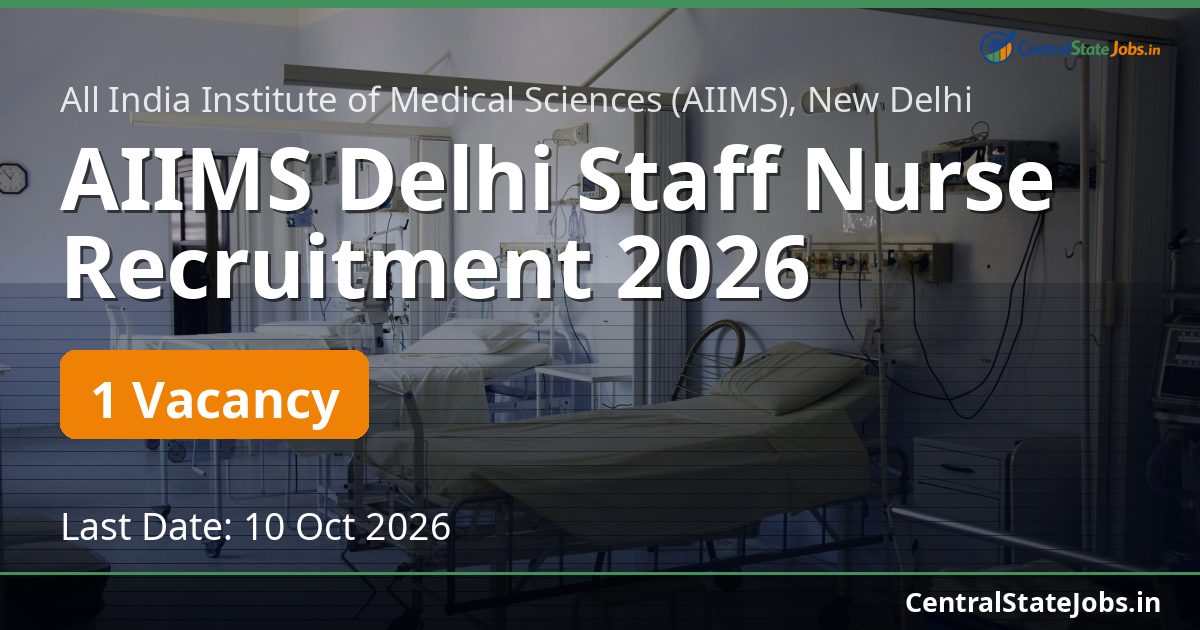 AIIMS Delhi Staff Nurse Recruitment 2026