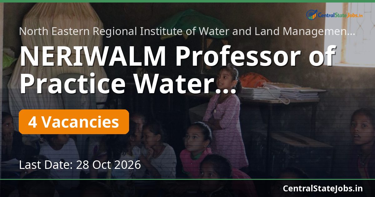 NERIWALM Professor of Practice Water Management 2026