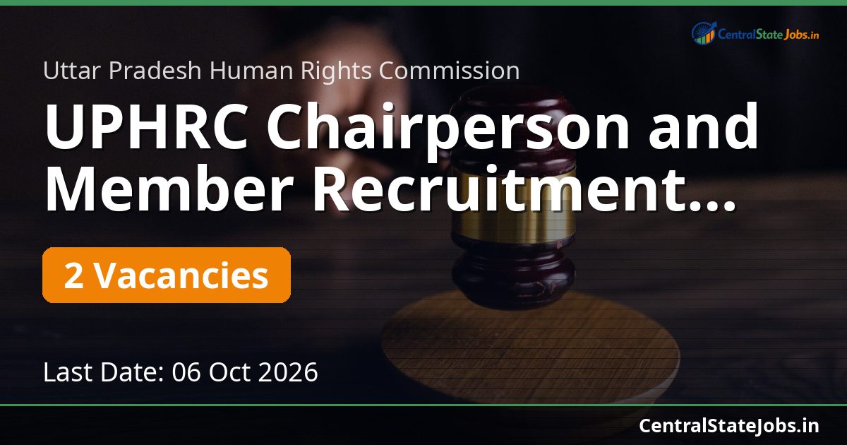 UPHRC Chairperson and Member Recruitment 2026
