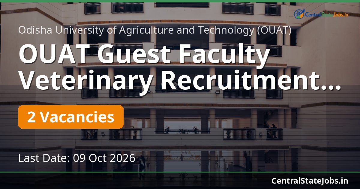 OUAT Guest Faculty Veterinary Recruitment 2026