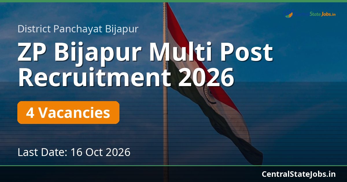 ZP Bijapur Multi Post Recruitment 2026