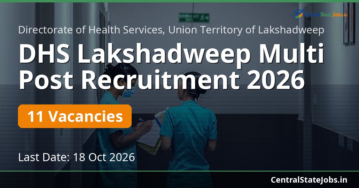 DHS Lakshadweep Multi Post Recruitment 2026