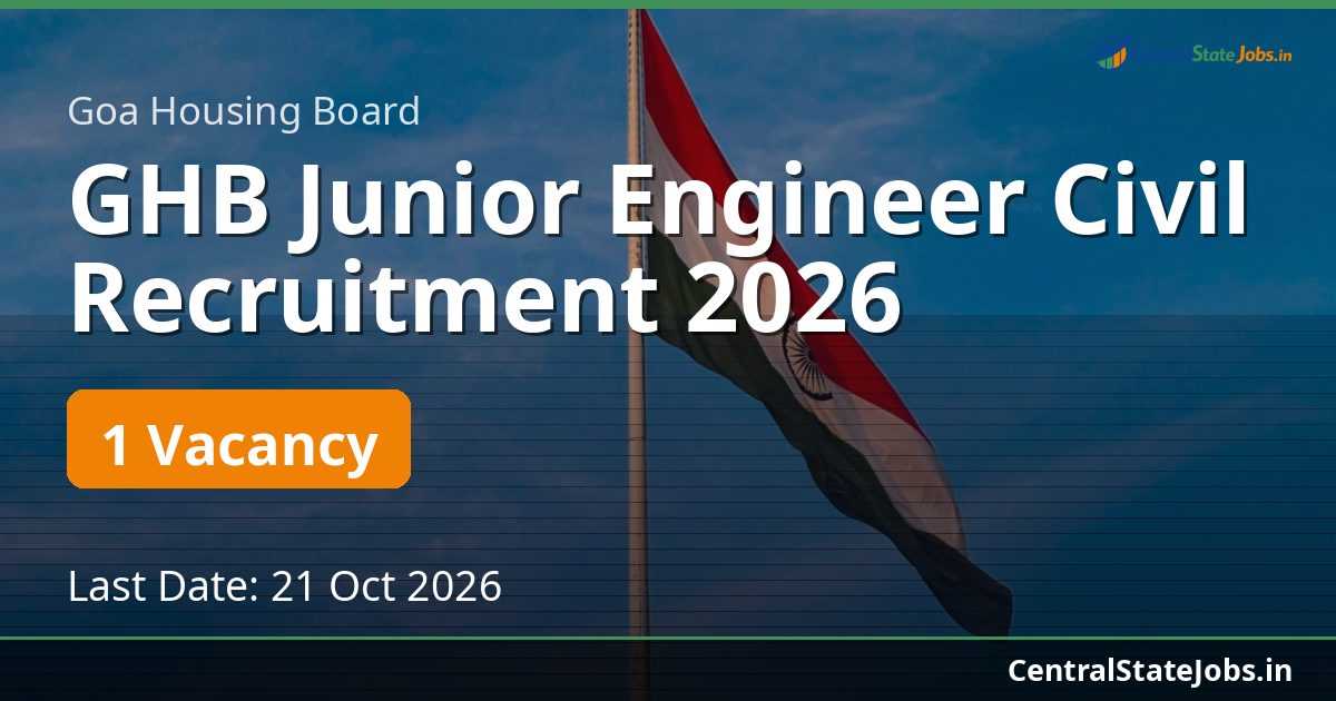 GHB Junior Engineer Civil Recruitment 2026