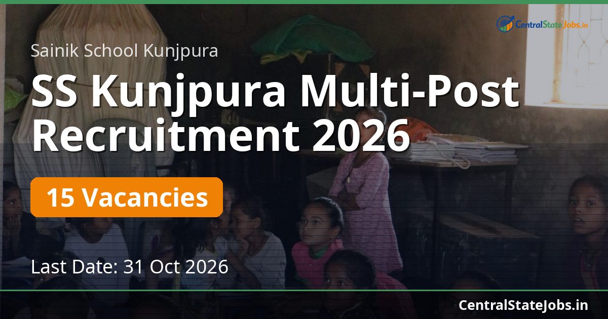 SS Kunjpura Multi-Post Recruitment 2026